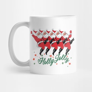 Retro Christmas Santa, Vintage Santa Claus Dancing Mug